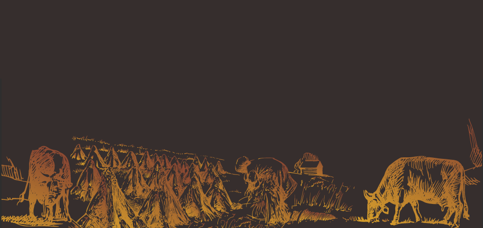 A golden harvest landscape